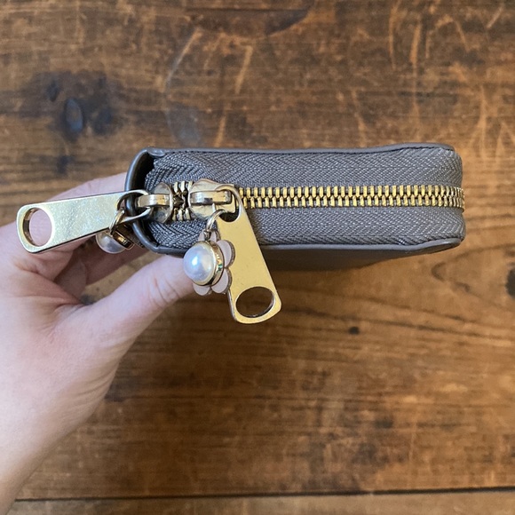 Zac Zac Posen Eartha Checkbook Zip Around Wallet - Taupe with Flowers Zippy - Picture 7 of 12